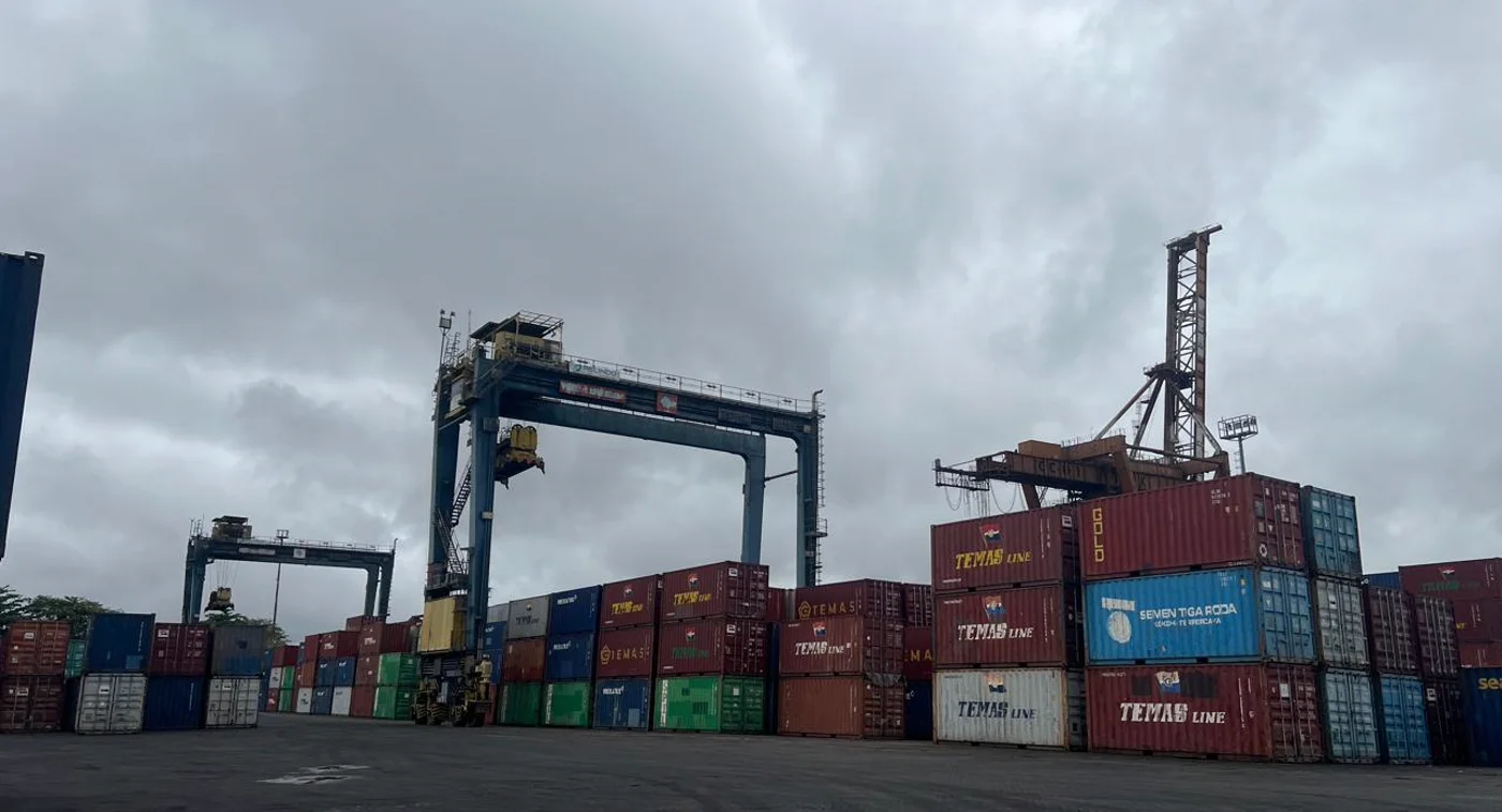 Container terminal in Indonesia where Palm Kernel Expeller is shipped from